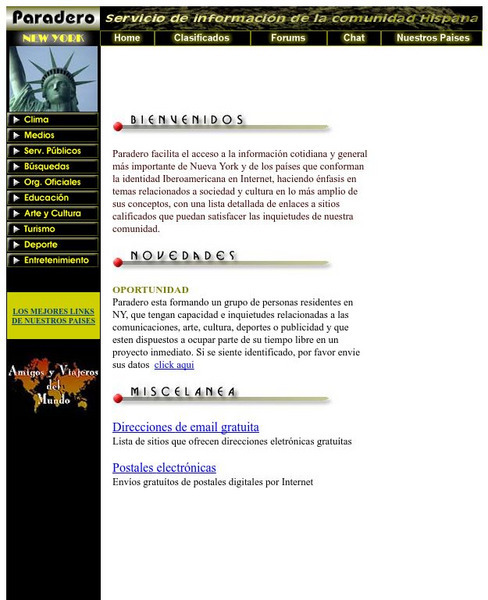 Paradero: New York Website Paradero: New York Website