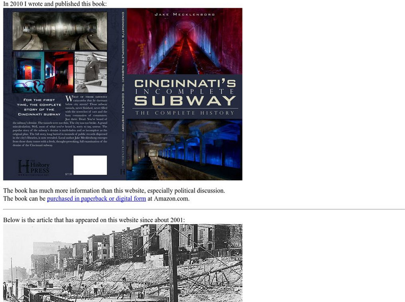 Cincinnati's Abandoned Subway Website