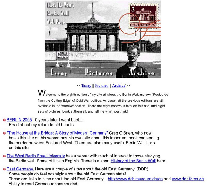 Chris De Wiff: Berlin Wall Page Website Chris De Wiff: Berlin Wall Page Website