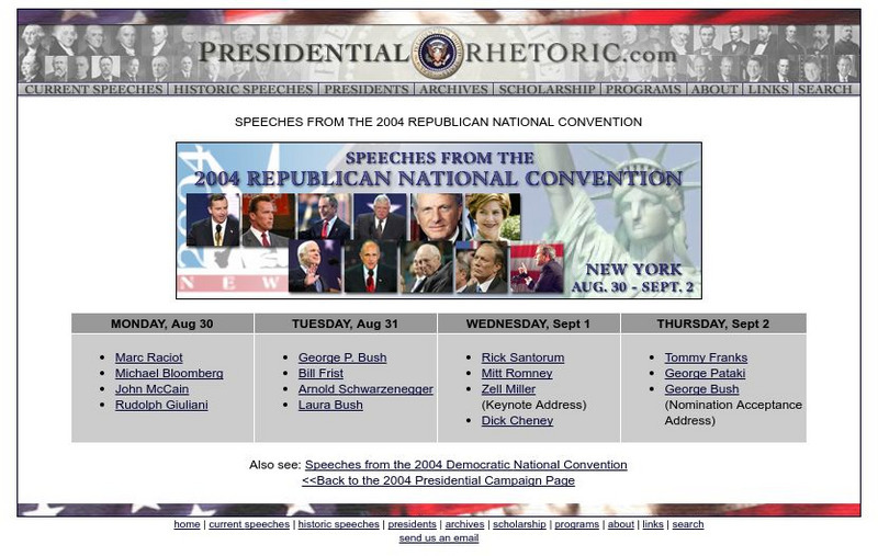 Speeches From the 2004 Republican National Convention Primary Speeches From the 2004 Republican National Convention Primary