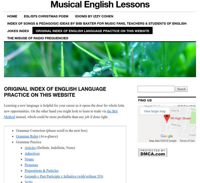 Musical English Lessons Website Musical English Lessons Website
