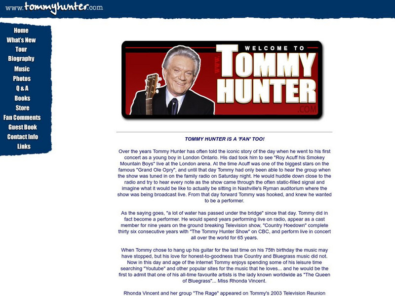 Tommy Hunter: Canada's Country Gentleman Website