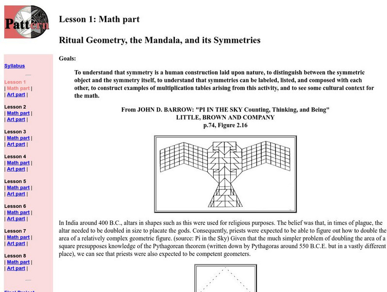Dartmouth College: Pattern Lessons Activity Dartmouth College: Pattern Lessons Activity