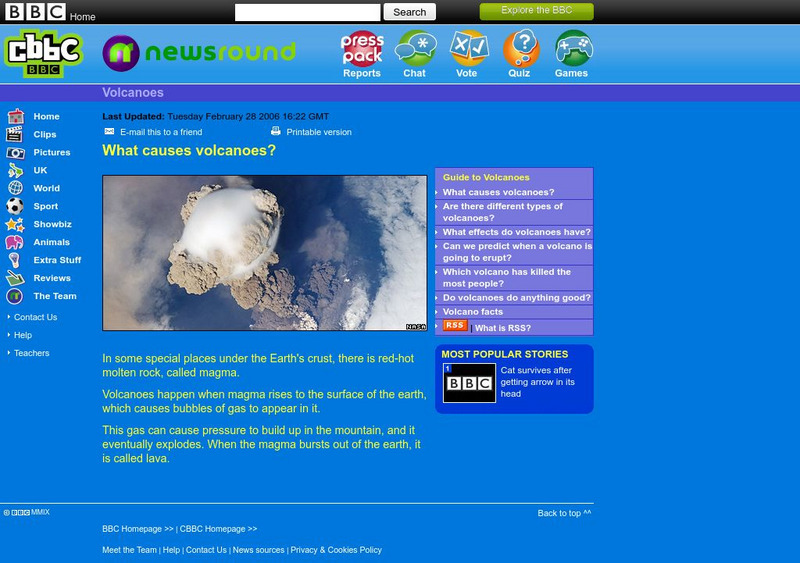 Bbc: Cbbc Newsround Guides: Volcanoes Website Bbc: Cbbc Newsround Guides: Volcanoes Website