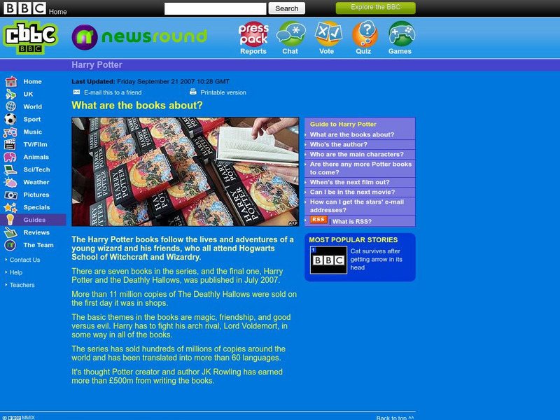 Bbc: Cbbc Newsround Guides: Harry Potter Website
