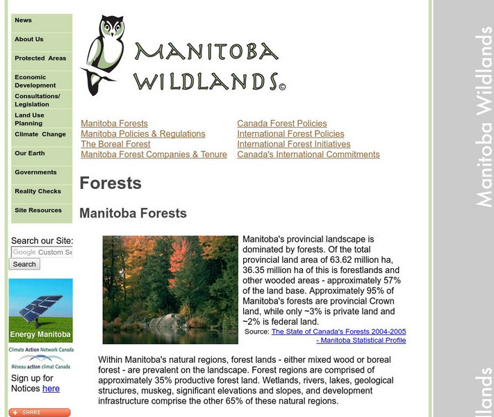 Manitoba Wildlands Website