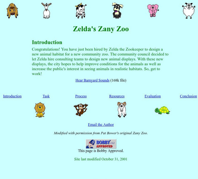 Zelda's Zany Zoo Unit Plan