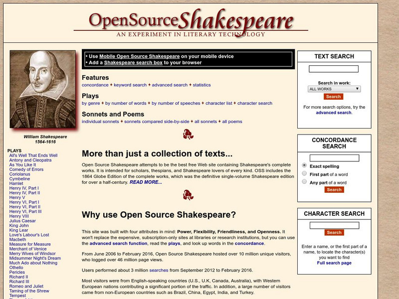 Open Source Shakespeare Website Open Source Shakespeare Website