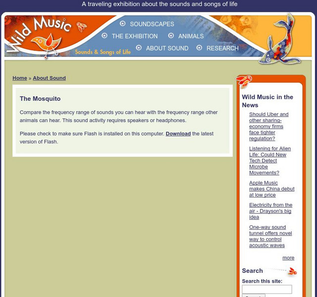 Science Museum of Minnesota: Wild Music: About Sound: Mosquito [Hearing Test] Audio