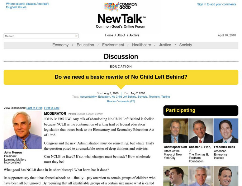 New Talk: Do We Need a Basic Rewrite of No Child Left Behind? Primary New Talk: Do We Need a Basic Rewrite of No Child Left Behind? Primary