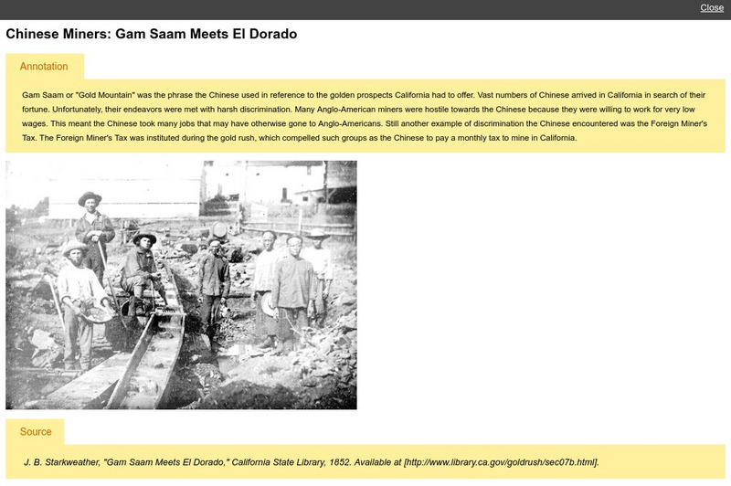 Object of History: Chinese Miners (Chinese Immigration During the Gold Rush) Graphic Object of History: Chinese Miners (Chinese Immigration During the Gold Rush) Graphic