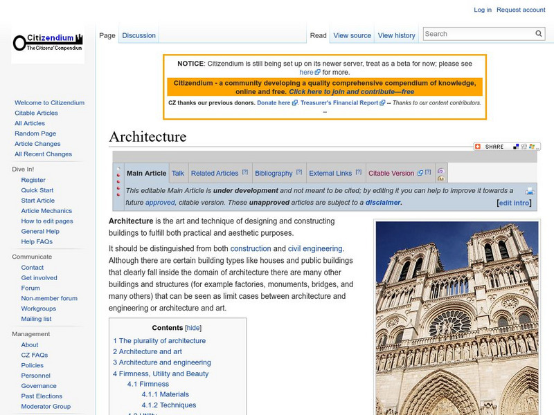 Citizendium: Architecture Article Citizendium: Architecture Article