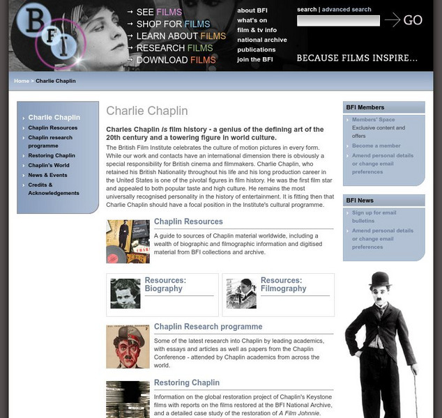 The British Film Institute: Charlie Chaplin Handout The British Film Institute: Charlie Chaplin Handout