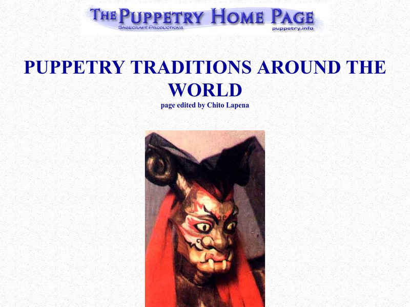 Puppetry Traditions Around the World Website Puppetry Traditions Around the World Website