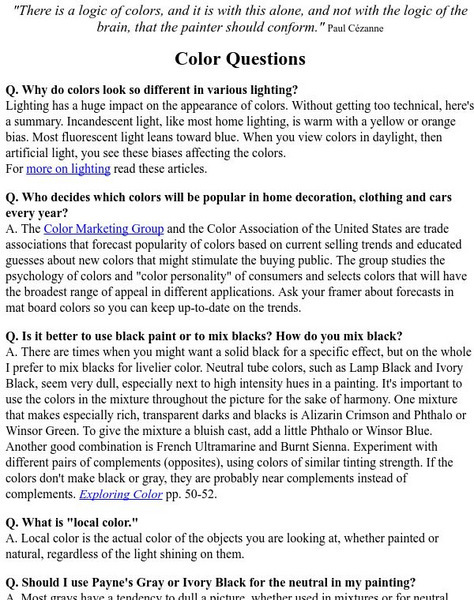 Faq on Color for Artists Primary Faq on Color for Artists Primary