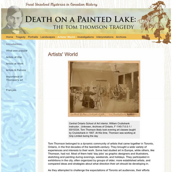Death on a Painted Lake: The Tom Thomson Tragedy Artists' World Handout Death on a Painted Lake: The Tom Thomson Tragedy Artists' World Handout