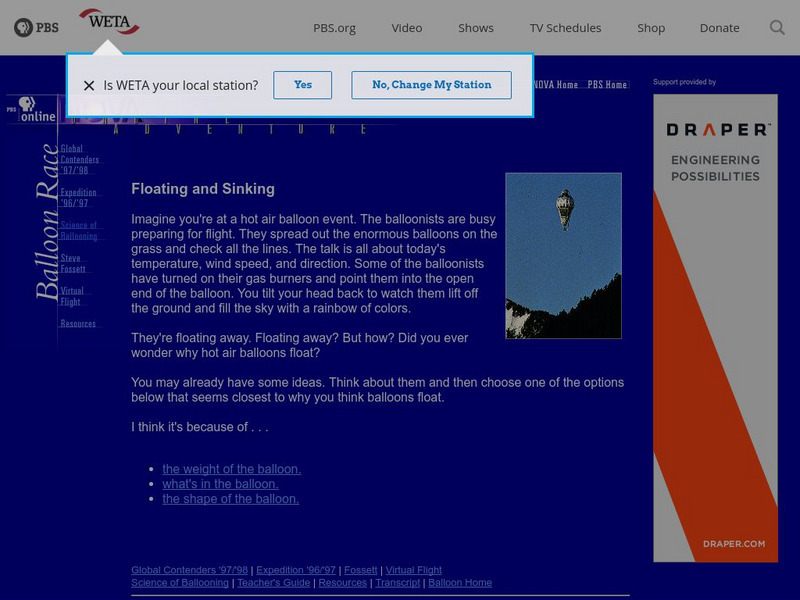 Pbs Learning Media: Floating and Sinking: Hot Air Balloons Interactive Pbs Learning Media: Floating and Sinking: Hot Air Balloons Interactive