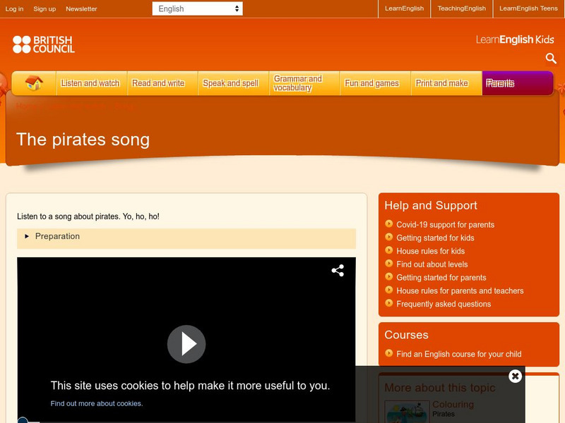 British council learn english kids the pirates song interactive for