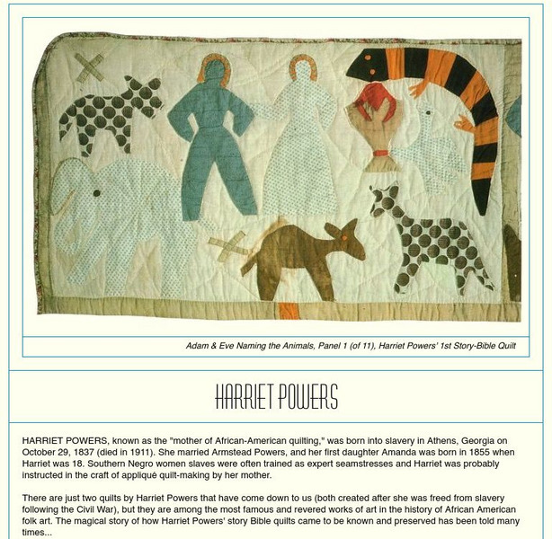 Early Women Masters: Harriet Powers Handout Early Women Masters: Harriet Powers Handout