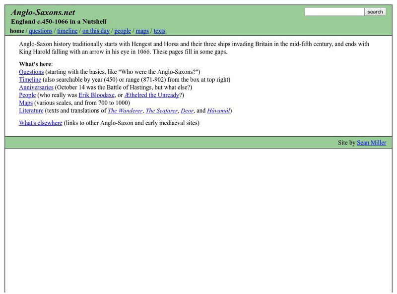Anglo saxons.net: England C.450 1066 in a Nutshell Website Anglo saxons.net: England C.450 1066 in a Nutshell Website