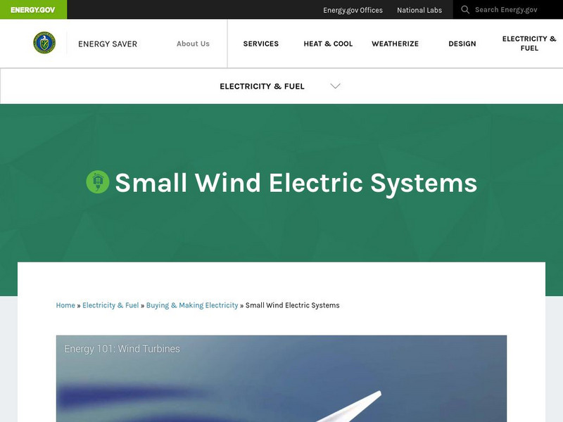 U.s. Department of Energy: Energy Savers: Small Wind Electric Systems Website U.s. Department of Energy: Energy Savers: Small Wind Electric Systems Website