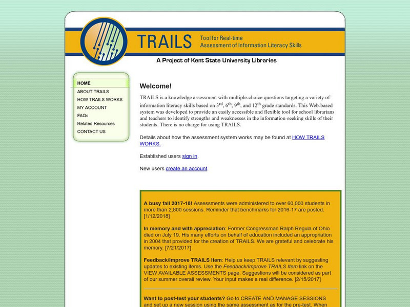 Trails Online Assessment Website
