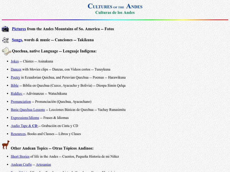 Cultures of the Andes Activity Cultures of the Andes Activity