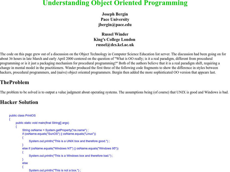 Understanding Object Oriented Programming Primary for 9th - 10th Grade ...