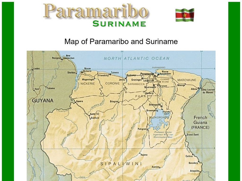 Suriname Map Graphic Suriname Map Graphic