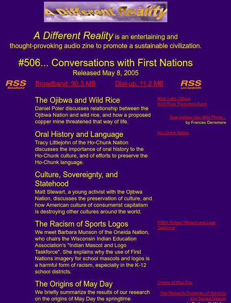 A Different Reality: Conversations With First Nations Audio