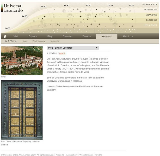 University of the Arts, London: Life and Times at Universal Leonardo Handout