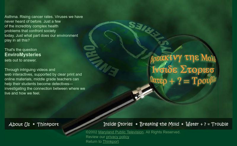 Maryland Public Television: Enviro Mysteries Interactive