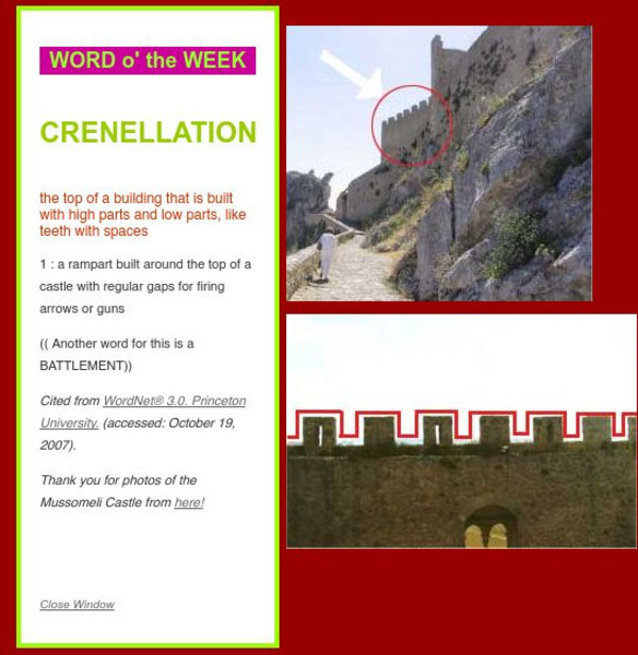 Arch Ki Decture: Crenellation, Defined and Illustrated Handout