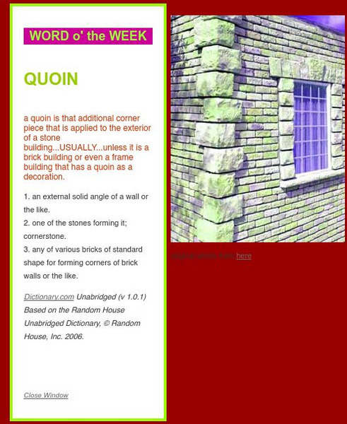 Arch Ki Decture: Quoin, Defined and Illustrated Handout Arch Ki Decture: Quoin, Defined and Illustrated Handout