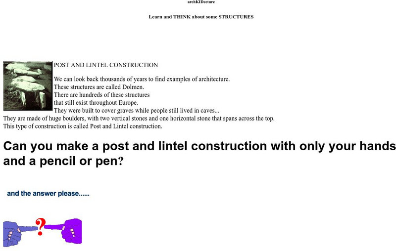 Arch Ki Decture: Post and Lintel Construction Handout Arch Ki Decture: Post and Lintel Construction Handout