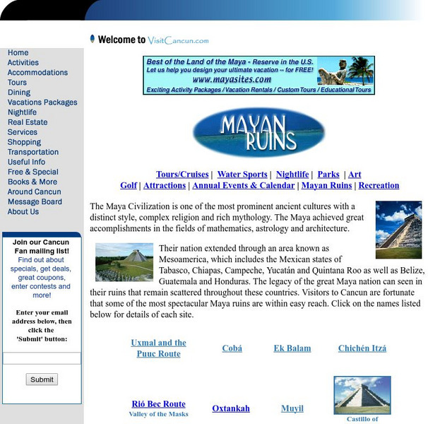 Visit Cancun: Mayan Ruins Website Visit Cancun: Mayan Ruins Website
