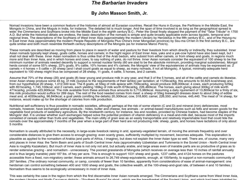 Silk Road Foundation: The Barbarian Invaders Handout