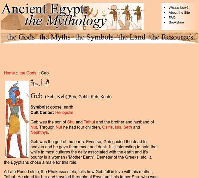 Ancient Egypt: The Mythology: Geb Handout Ancient Egypt: The Mythology: Geb Handout