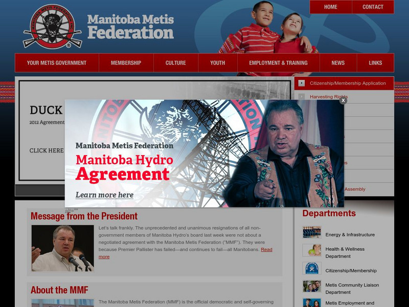 Manitoba Metis Federation: Manitoba Metis Federation Website