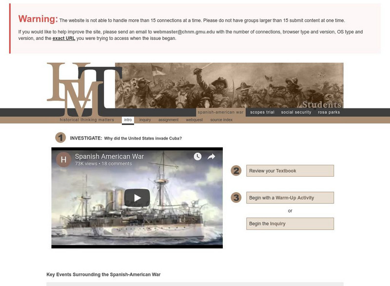 Historical Thinking Matters: Spanish American War Activity Historical Thinking Matters: Spanish American War Activity