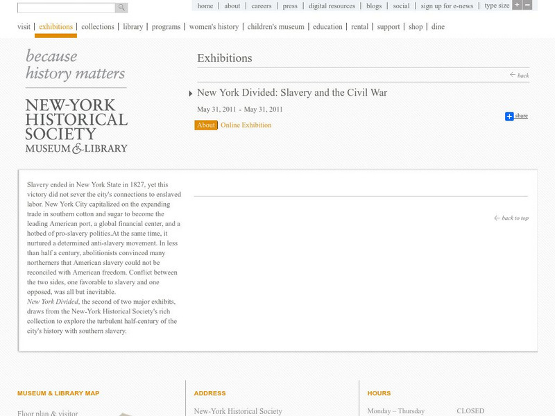 New York Historical Society: New York Divided Slavery and the Civil War Unit Plan New York Historical Society: New York Divided Slavery and the Civil War Unit Plan