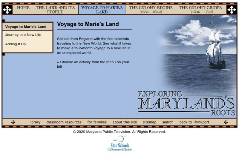 Maryland Public Television: Exploring Maryland's Roots: Voyage to Marie's Land Unit Plan Maryland Public Television: Exploring Maryland's Roots: Voyage to Marie's Land Unit Plan