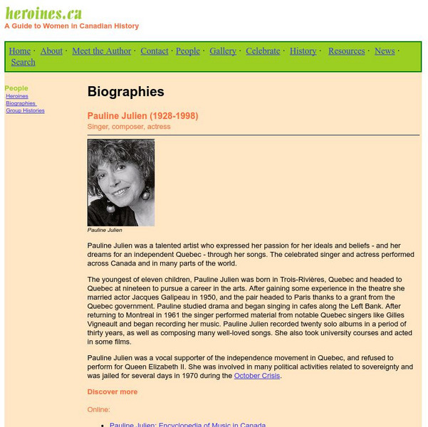 Heroines: Pauline Julien Handout