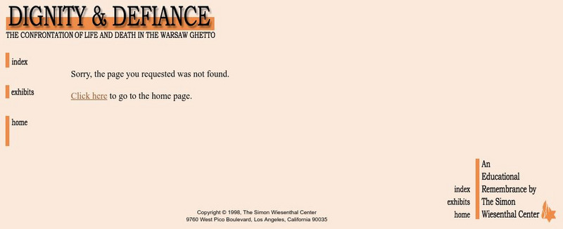 Simon Wiesenthal Center: Dignity and Defiance Website Simon Wiesenthal Center: Dignity and Defiance Website