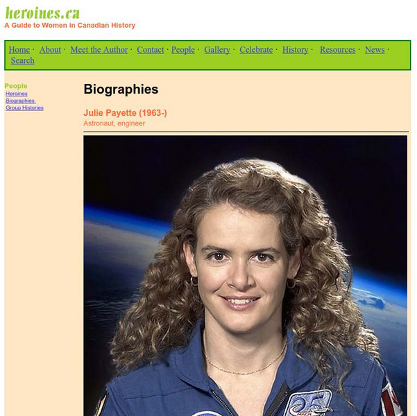 Heroines: Julie Payette Handout Heroines: Julie Payette Handout
