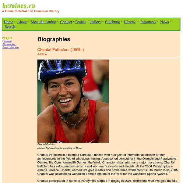 Heroines: Chantal Petitclerc Handout Heroines: Chantal Petitclerc Handout
