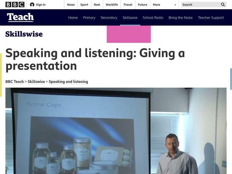 Bbc: Skillswise: Giving a Presentation Unit Plan Bbc: Skillswise: Giving a Presentation Unit Plan
