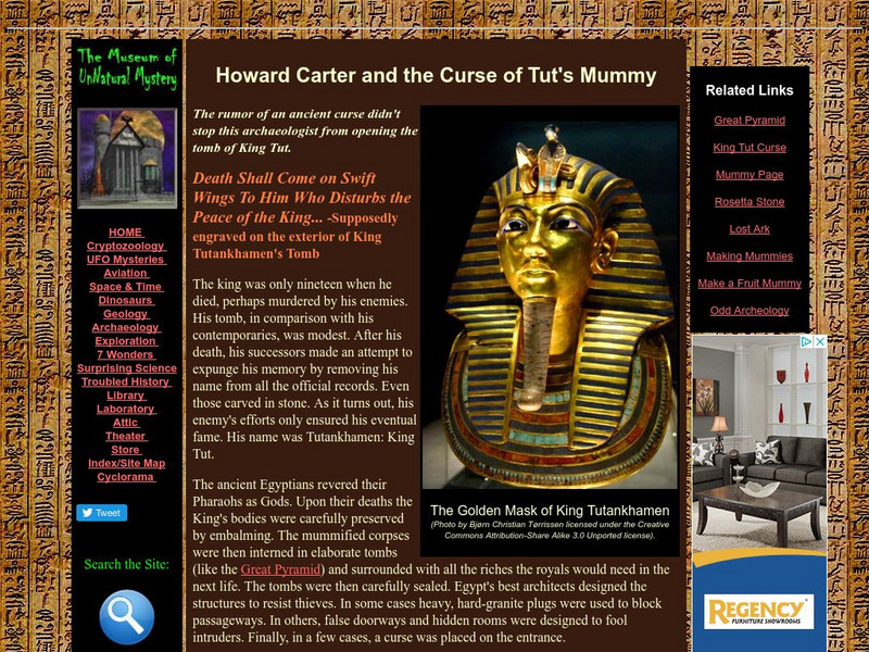 Unmuseum: Virtual Exploration Museum: Howard Carter and the Curse of the Mummy Handout