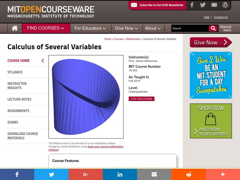 Mit: Open Course Ware: Calculus Ii Online Course Mit: Open Course Ware: Calculus Ii Online Course