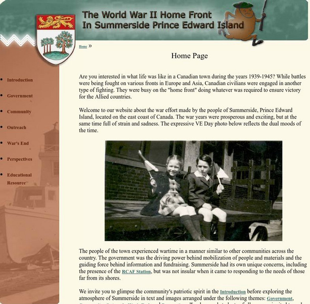 Wyatt Heritage: World War Ii Home Front in Summerside Prince Edward Island Website